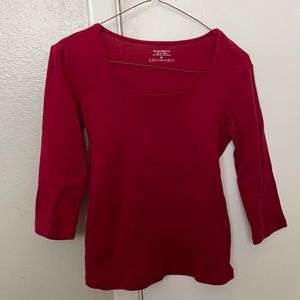 Dress barn 3/4 sleeve red top